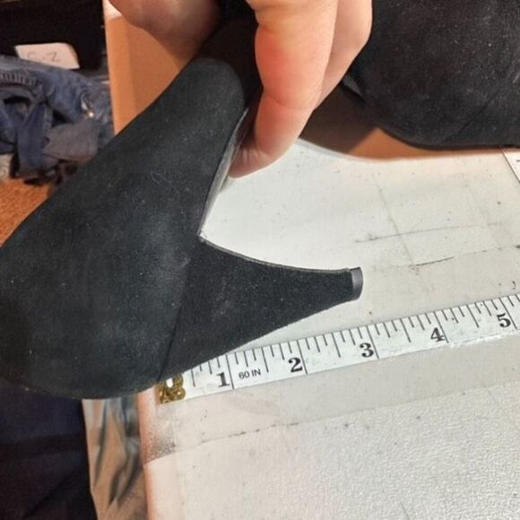 Jil Sander Women's Velvet Leather Trim Pointed Toe Pump Heel Shoes Black Size 36 - Picture 15 of 15